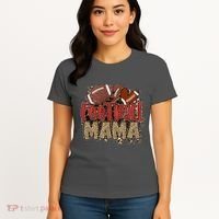 Cute Leopard Print Football Mama Women's T-Shirt thumb 4