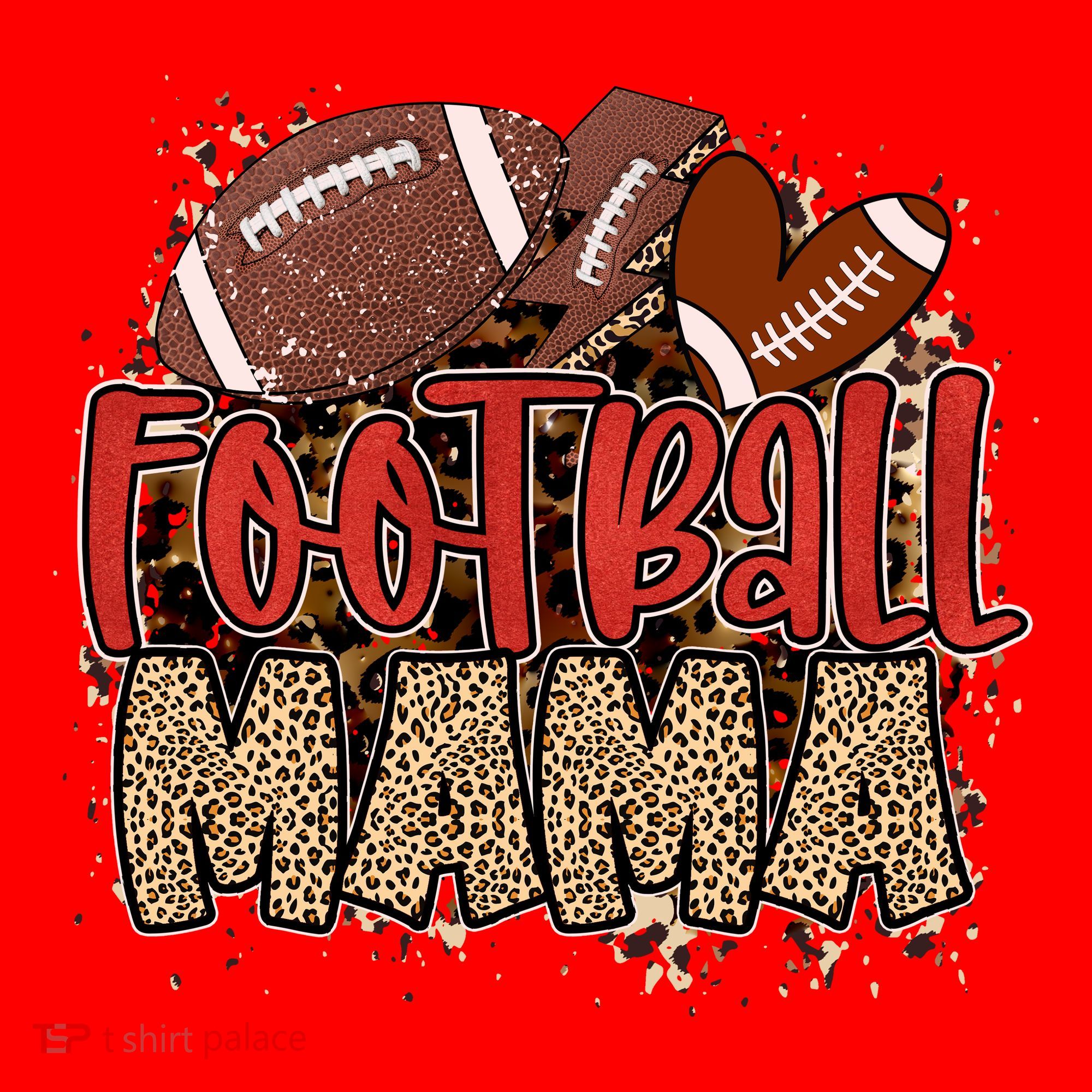 Cute Leopard Print Football Mama Santa Hat