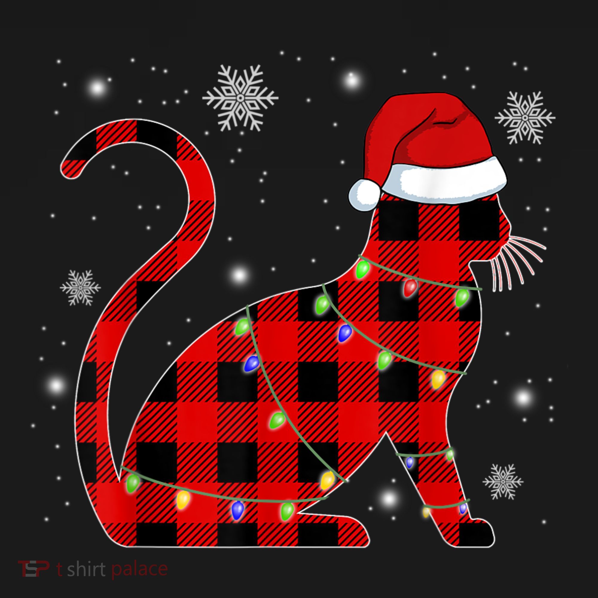 Cat Lover Plaid Holiday Festive Backpack