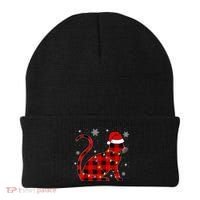 Cat Lover Plaid Holiday Festive Beanie thumb 0