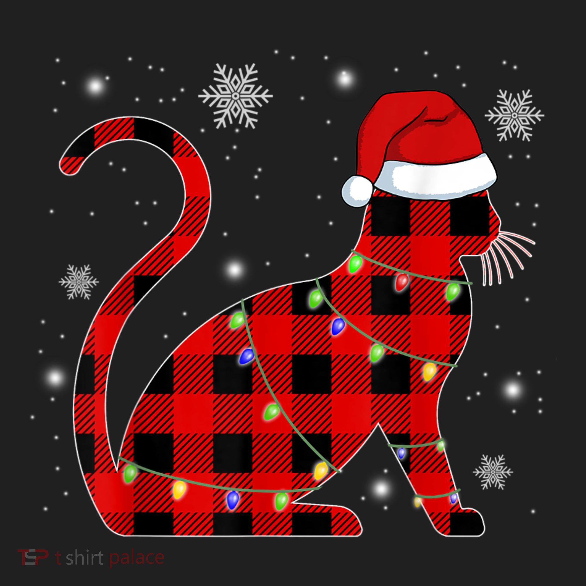 Cat Lover Plaid Holiday Festive Tumbler