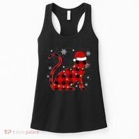 Cat Lover Plaid Holiday Festive Women's Tank Top thumb 0