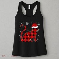 Cat Lover Plaid Holiday Festive Women's Tank Top thumb 3