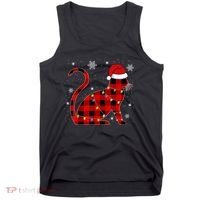 Cat Lover Plaid Holiday Festive Tank Top thumb 0