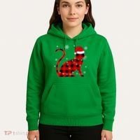 Cat Lover Plaid Holiday Festive Hoodie thumb 5