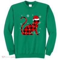 Cat Lover Plaid Holiday Festive Sweatshirt thumb 0