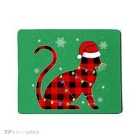 Cat Lover Plaid Holiday Festive Mousepad thumb 0