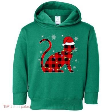 Cat Lover Plaid Holiday Festive Toddler Hoodie