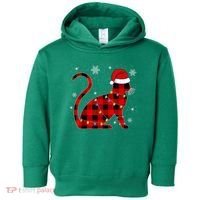 Cat Lover Plaid Holiday Festive Toddler Hoodie thumb 0
