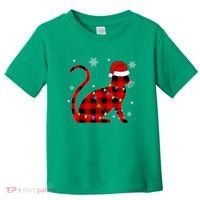 Cat Lover Plaid Holiday Festive Toddler T-Shirt thumb 0