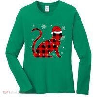 Cat Lover Plaid Holiday Festive Women's Long Sleeve Shirt thumb 0