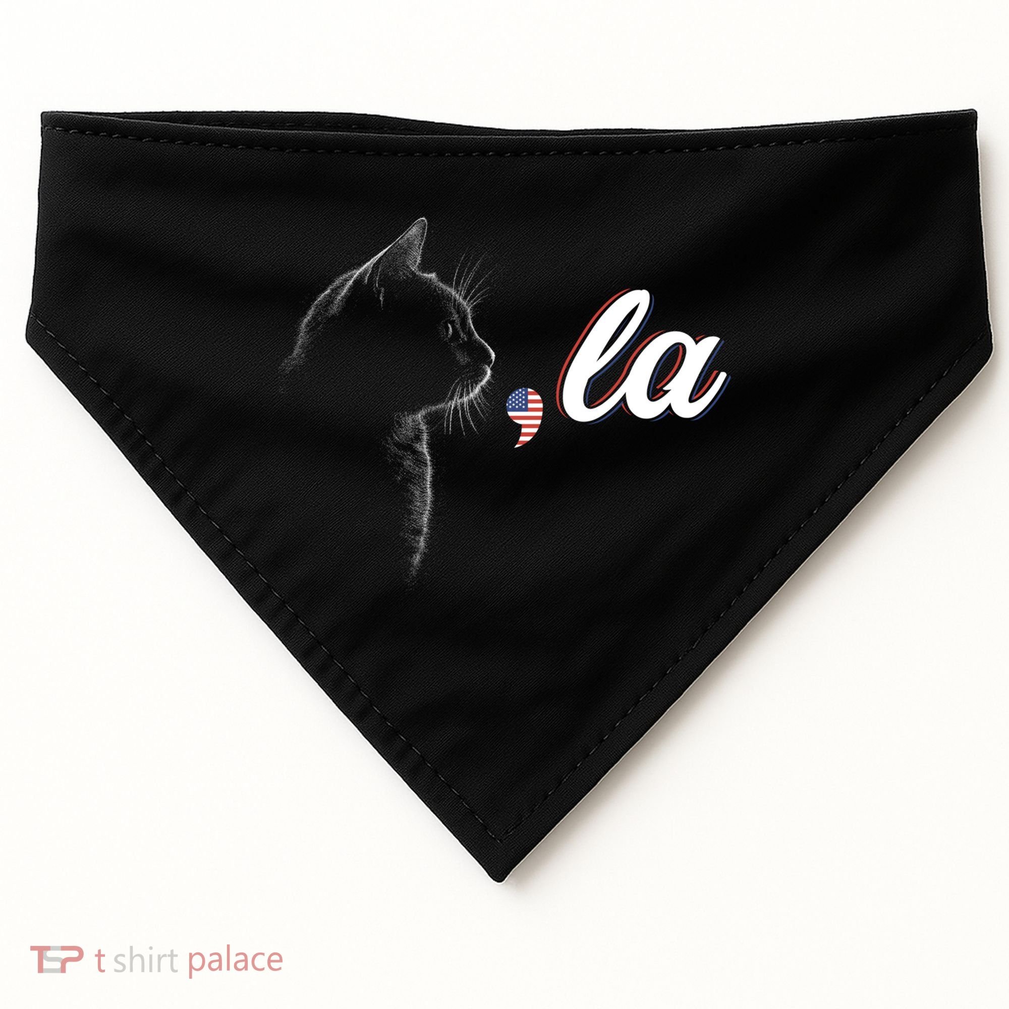 Comma La Patriot Cat Lover For Harris Walz 2024 Cool Gift USA-Made Doggie Bandana
