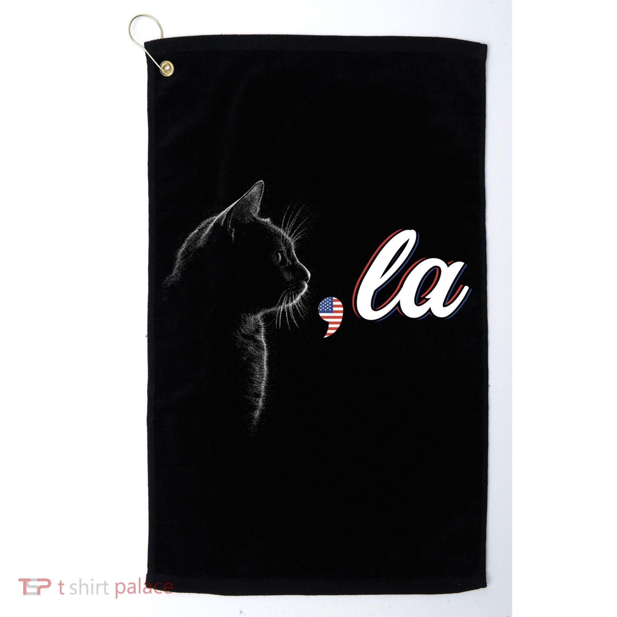 Comma La Patriot Cat Lover For Harris Walz 2024 Cool Gift Golf Towel