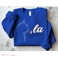 Comma La Patriot Cat Lover For Harris Walz 2024 Cool Gift Sweatshirt thumb 2
