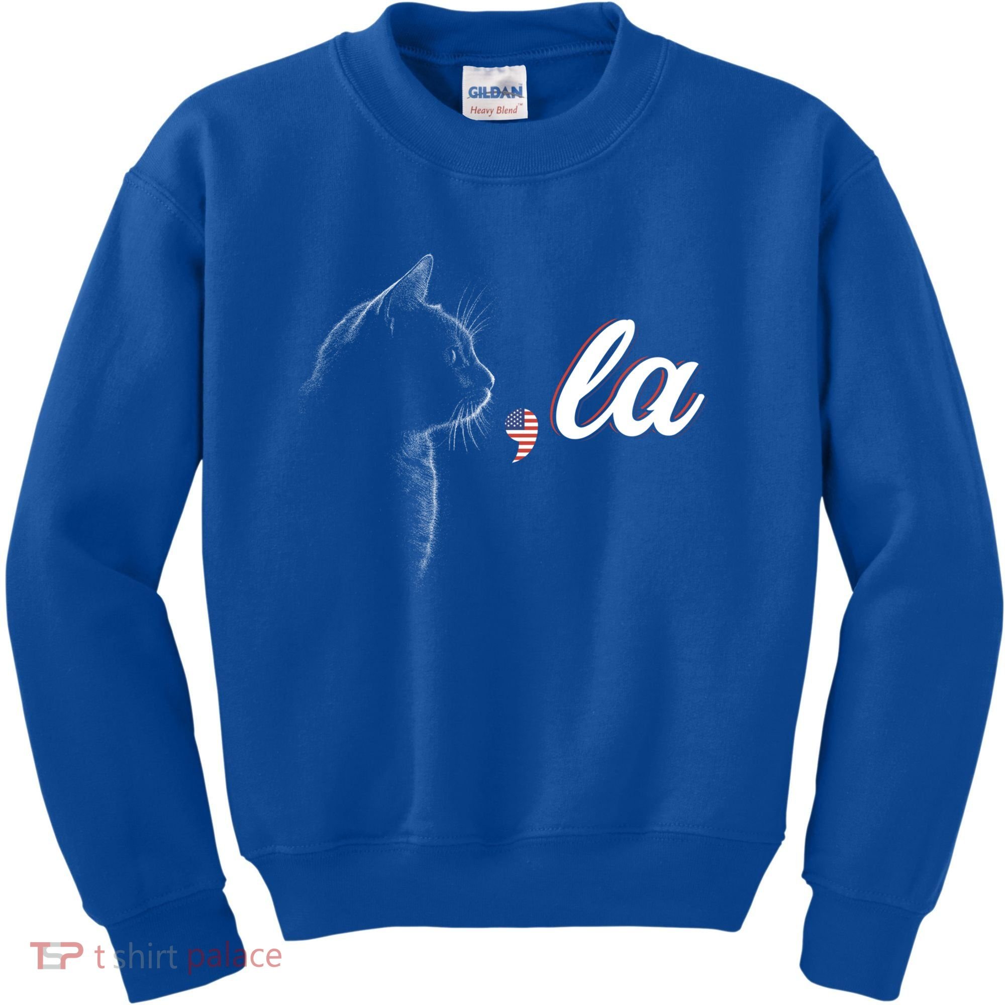 Comma La Patriot Cat Lover For Harris Walz 2024 Cool Gift Kids Sweatshirt