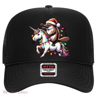 Christmas Lights Platypus Riding Unicorn Hat
