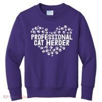 Cat Lover Professional Cat Herder Cat Day Kids Sweatshirt thumb 0