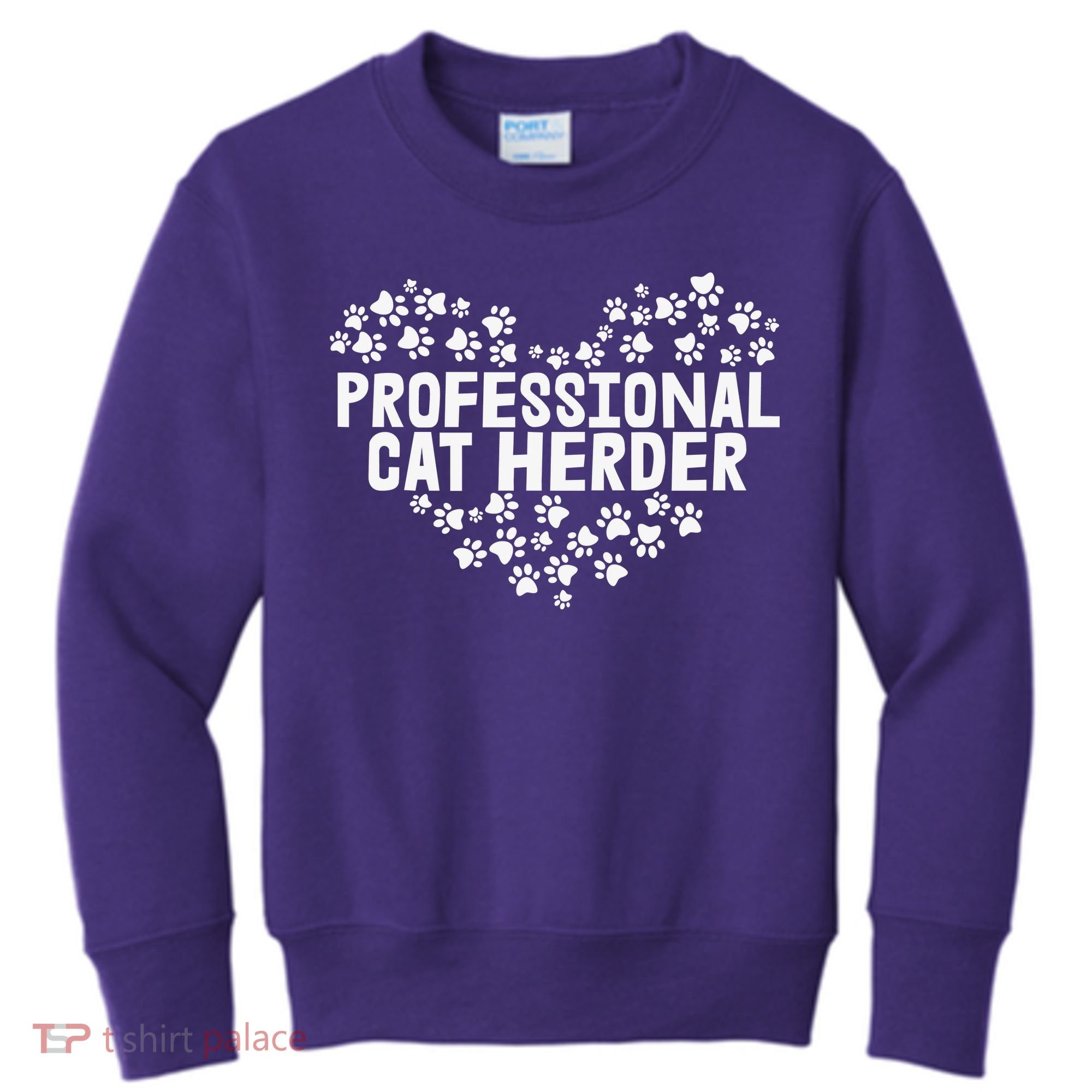 Cat Lover Professional Cat Herder Cat Day Kids Sweatshirt