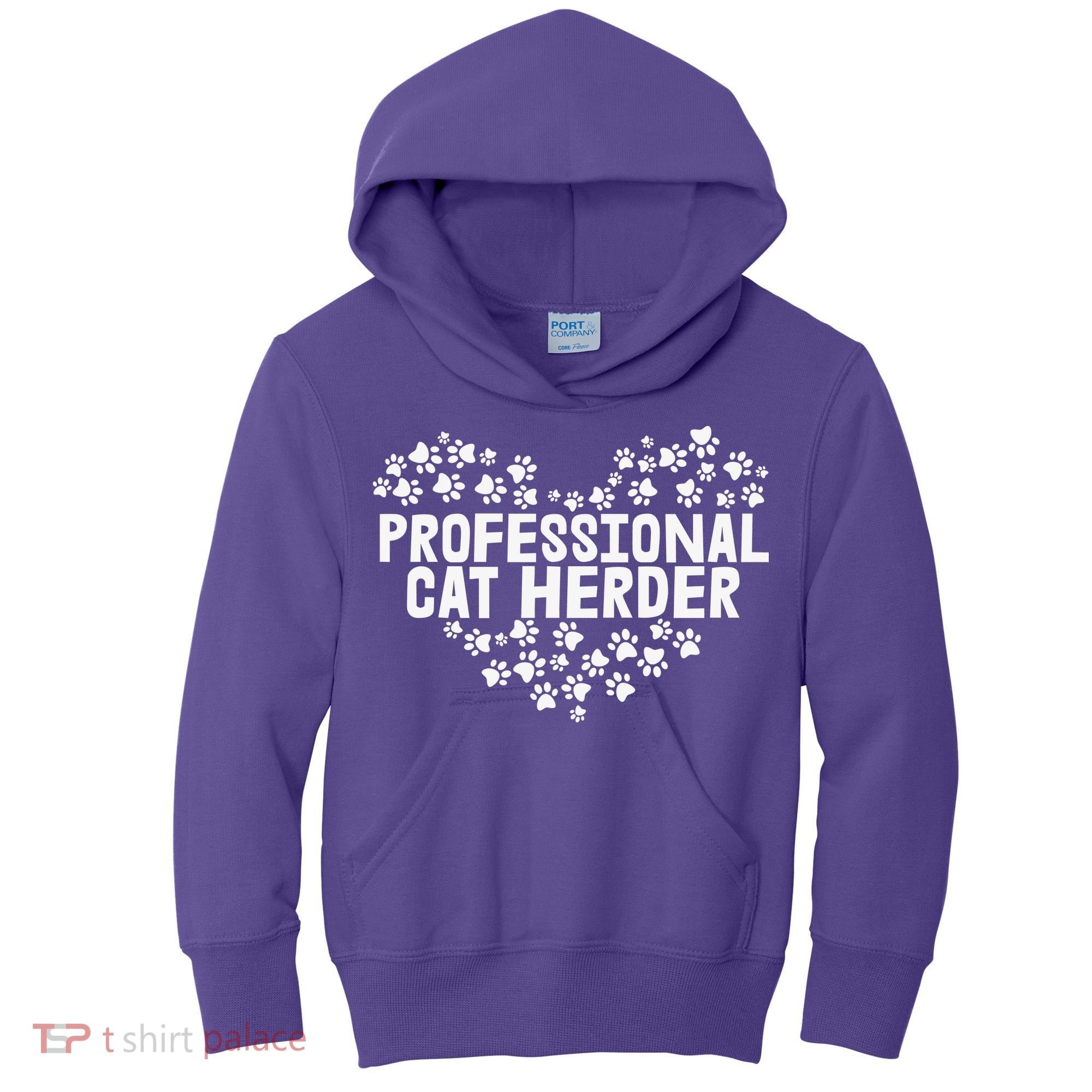Cat Lover Professional Cat Herder Cat Day Kids Hoodie