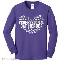 Cat Lover Professional Cat Herder Cat Day Kids Long Sleeve Shirt thumb 0