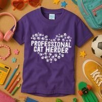 Cat Lover Professional Cat Herder Cat Day Kids T-Shirt thumb 3