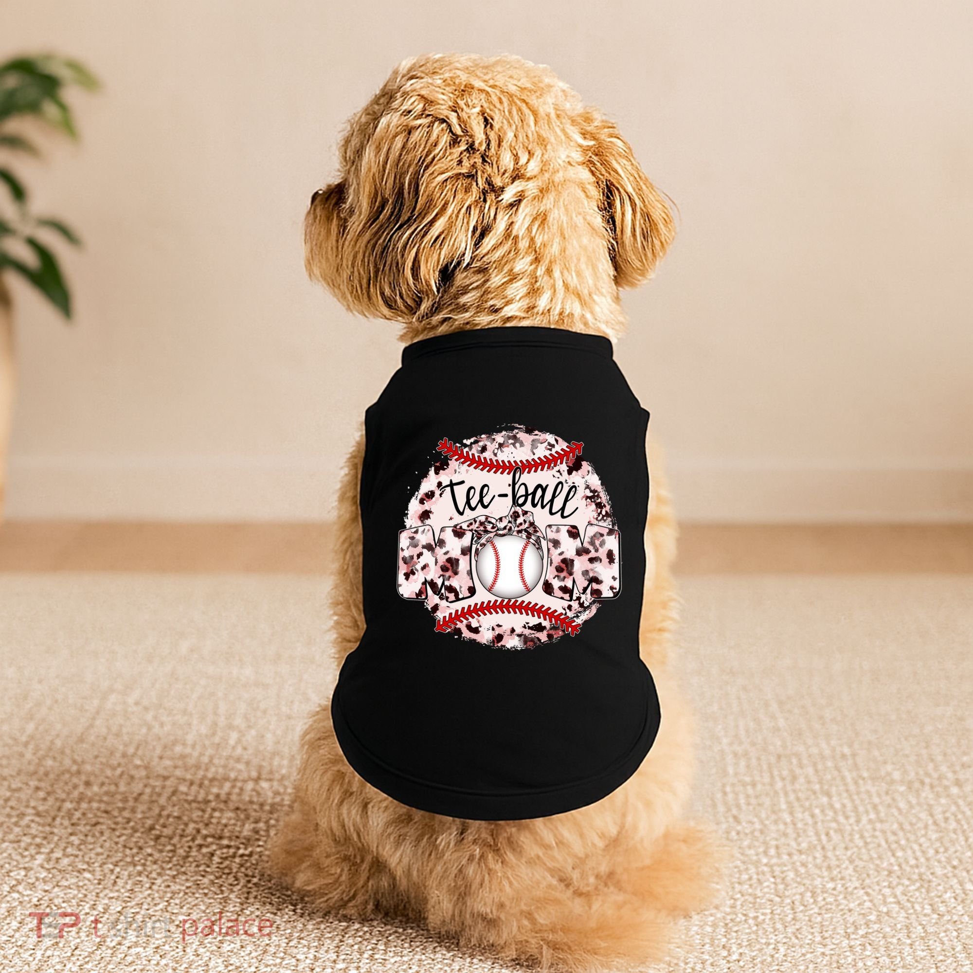 Cute Leopard Print Tee Ball Mom Doggie Tank