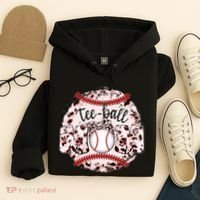 Cute Leopard Print Tee Ball Mom Hoodie thumb 4