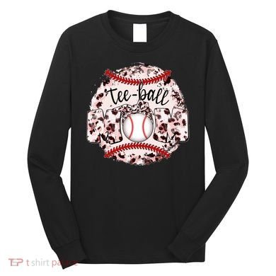 Cute Leopard Print Tee Ball Mom Long Sleeve Shirt