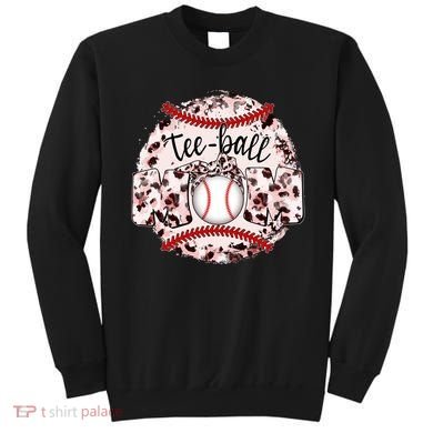 Cute Leopard Print Tee Ball Mom Sweatshirt