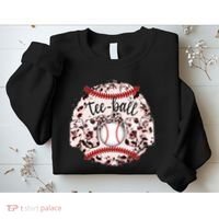 Cute Leopard Print Tee Ball Mom Sweatshirt thumb 2