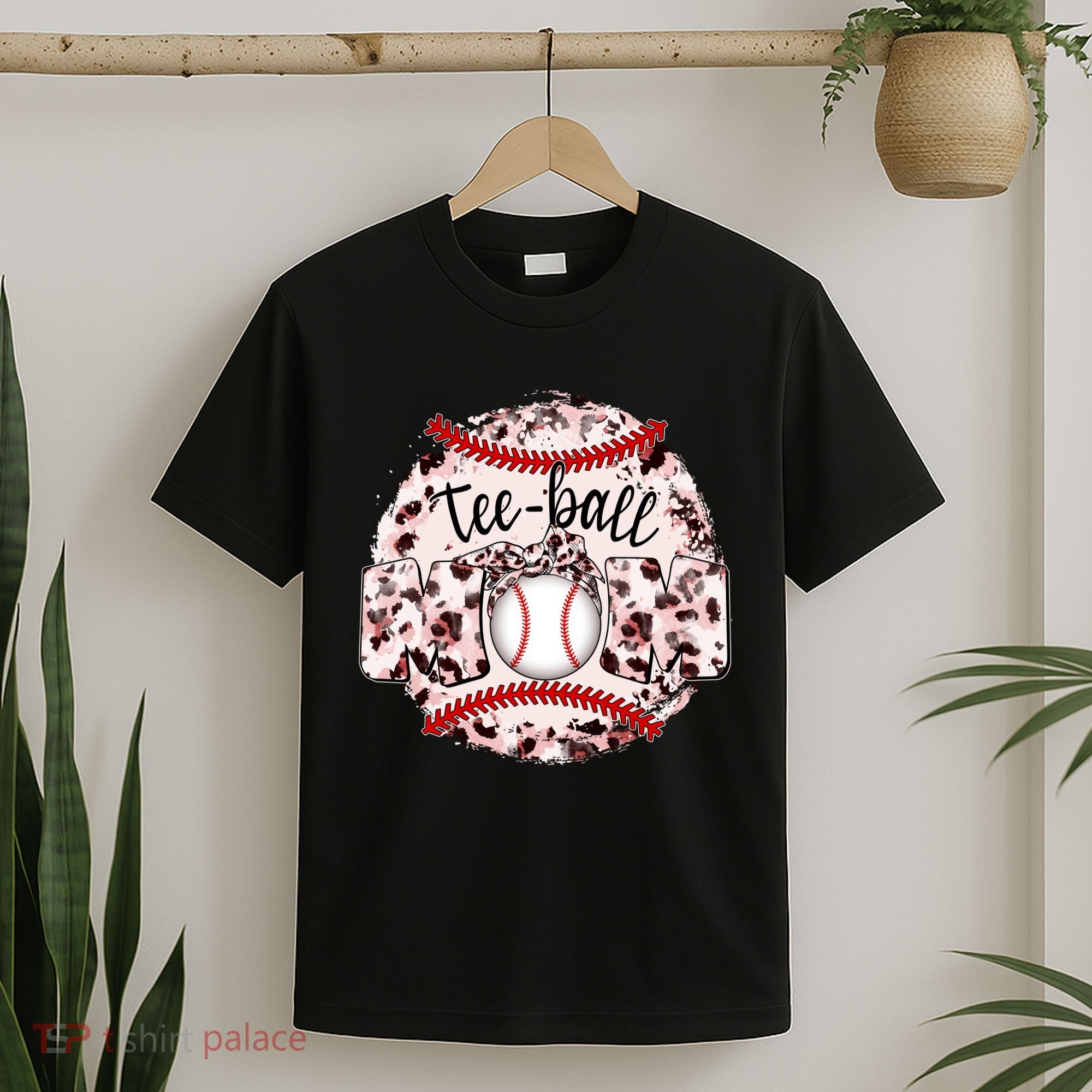 Cute Leopard Print Tee Ball Mom T-Shirt