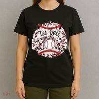 Cute Leopard Print Tee Ball Mom T-Shirt thumb 4