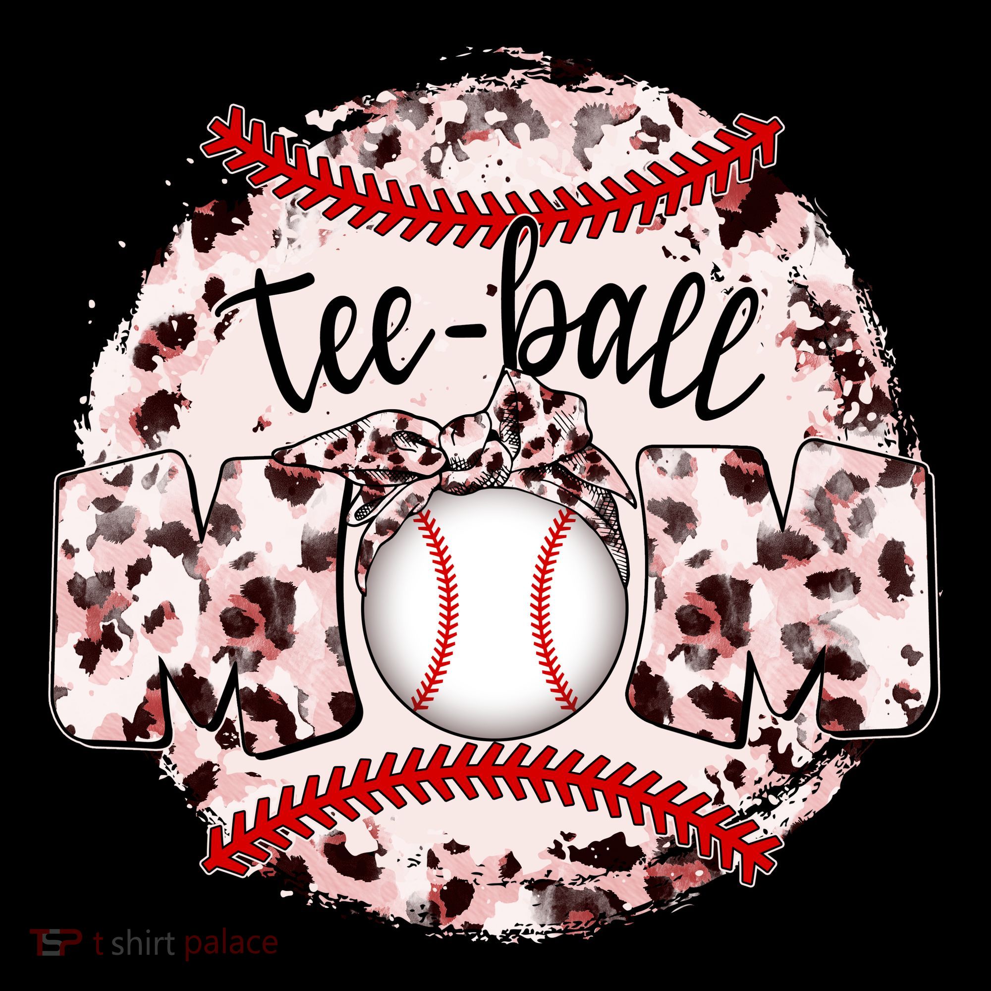 Cute Leopard Print Tee Ball Mom T-Shirt
