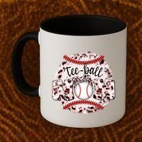 Cute Leopard Print Tee Ball Mom Coffee Mug thumb 2
