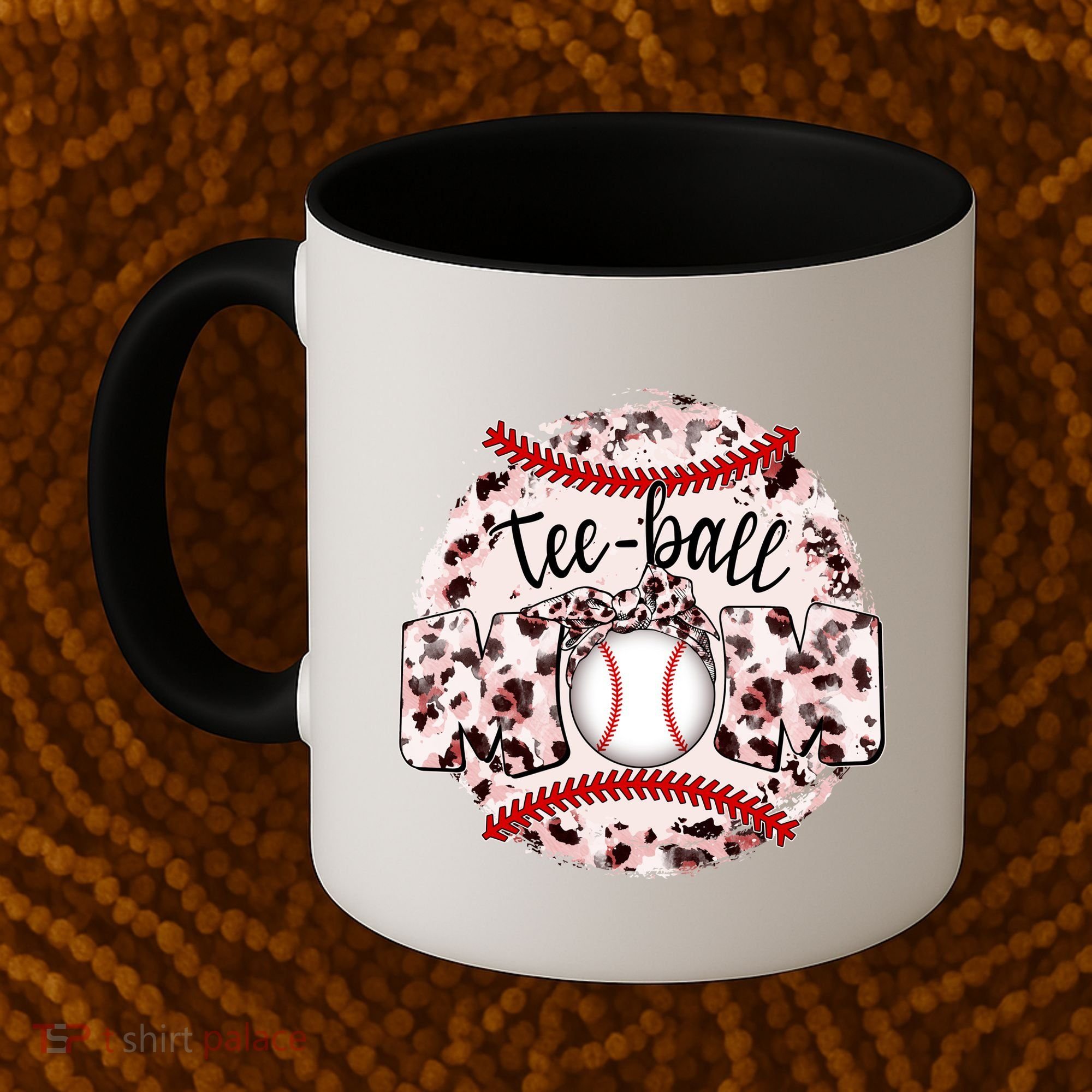 Cute Leopard Print Tee Ball Mom Coffee Mug