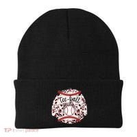 Cute Leopard Print Tee Ball Mom Beanie thumb 0