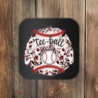 Cute Leopard Print Tee Ball Mom Coaster thumb 0