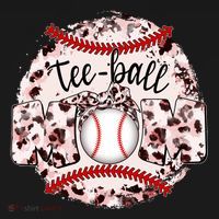 Cute Leopard Print Tee Ball Mom Pajama Set thumb 2