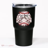 Cute Leopard Print Tee Ball Mom Tumbler thumb 0