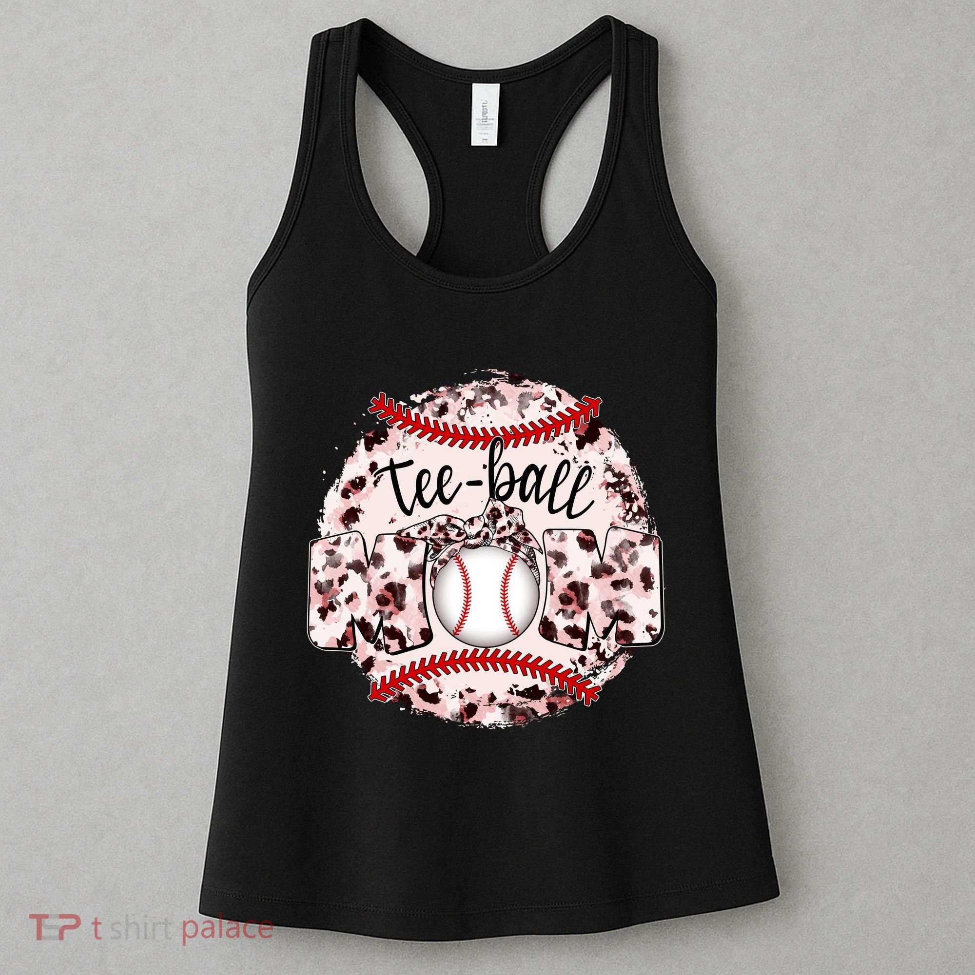 Cute Leopard Print Tee Ball Mom Women's Tank Top