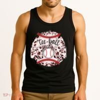 Cute Leopard Print Tee Ball Mom Tank Top thumb 3