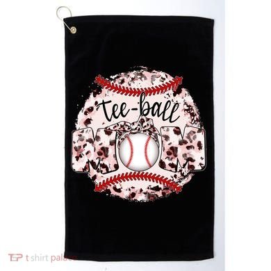 Cute Leopard Print Tee Ball Mom Golf Towel