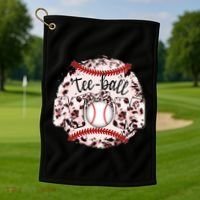 Cute Leopard Print Tee Ball Mom Golf Towel thumb 1