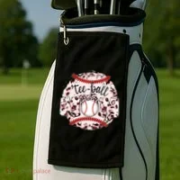 Cute Leopard Print Tee Ball Mom Golf Towel thumb 2
