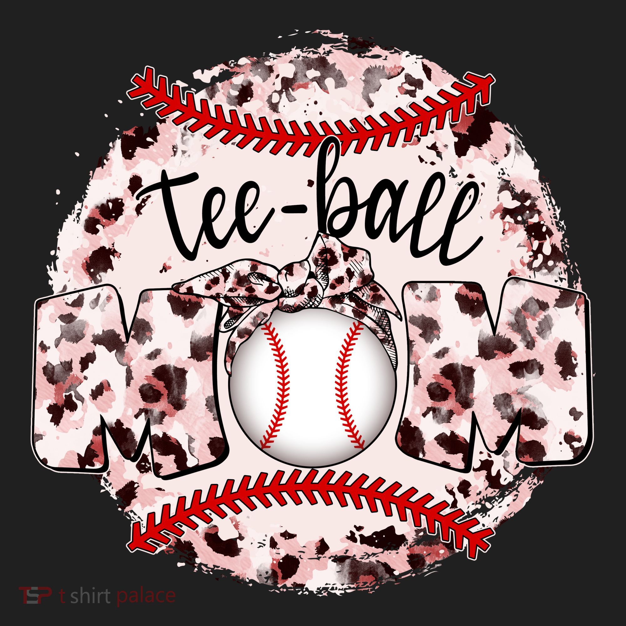 Cute Leopard Print Tee Ball Mom Golf Towel