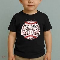 Cute Leopard Print Tee Ball Mom Toddler T-Shirt thumb 2