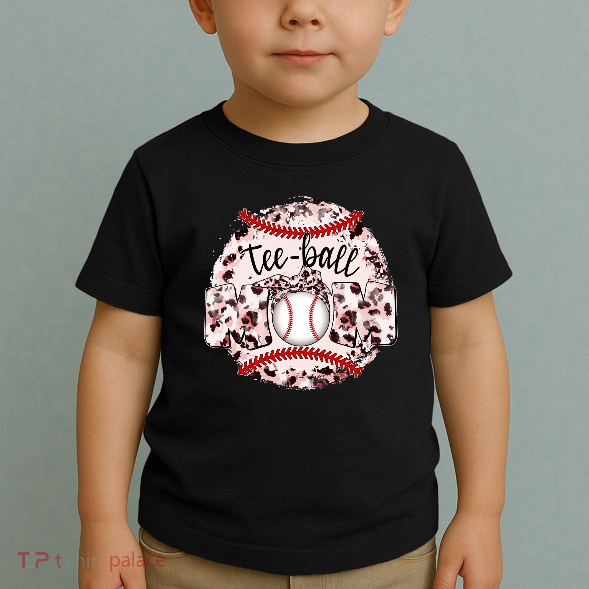 Cute Leopard Print Tee Ball Mom Toddler T-Shirt