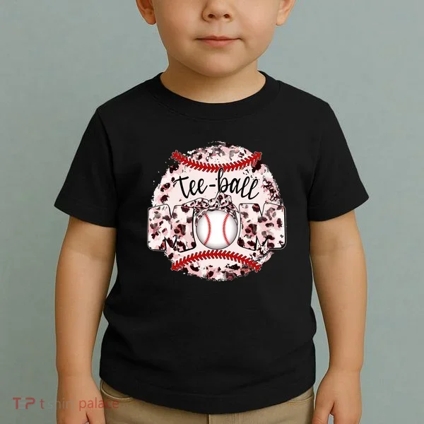 Cute Leopard Print Tee Ball Mom Toddler T-Shirt