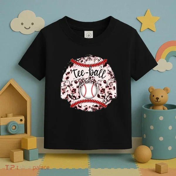Cute Leopard Print Tee Ball Mom Toddler T-Shirt