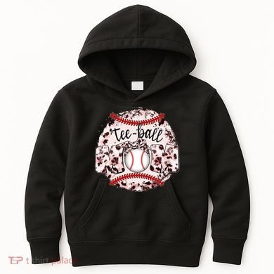 Cute Leopard Print Tee Ball Mom Kids Hoodie
